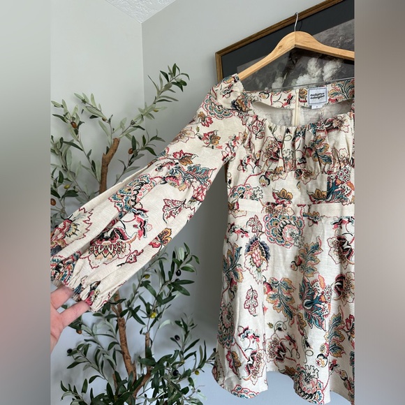 $725 Autumn Adeigbo Women's Beige Catira Puff-Sleeve Bustier Mini Dress sz 6 NEW - Picture 5 of 12